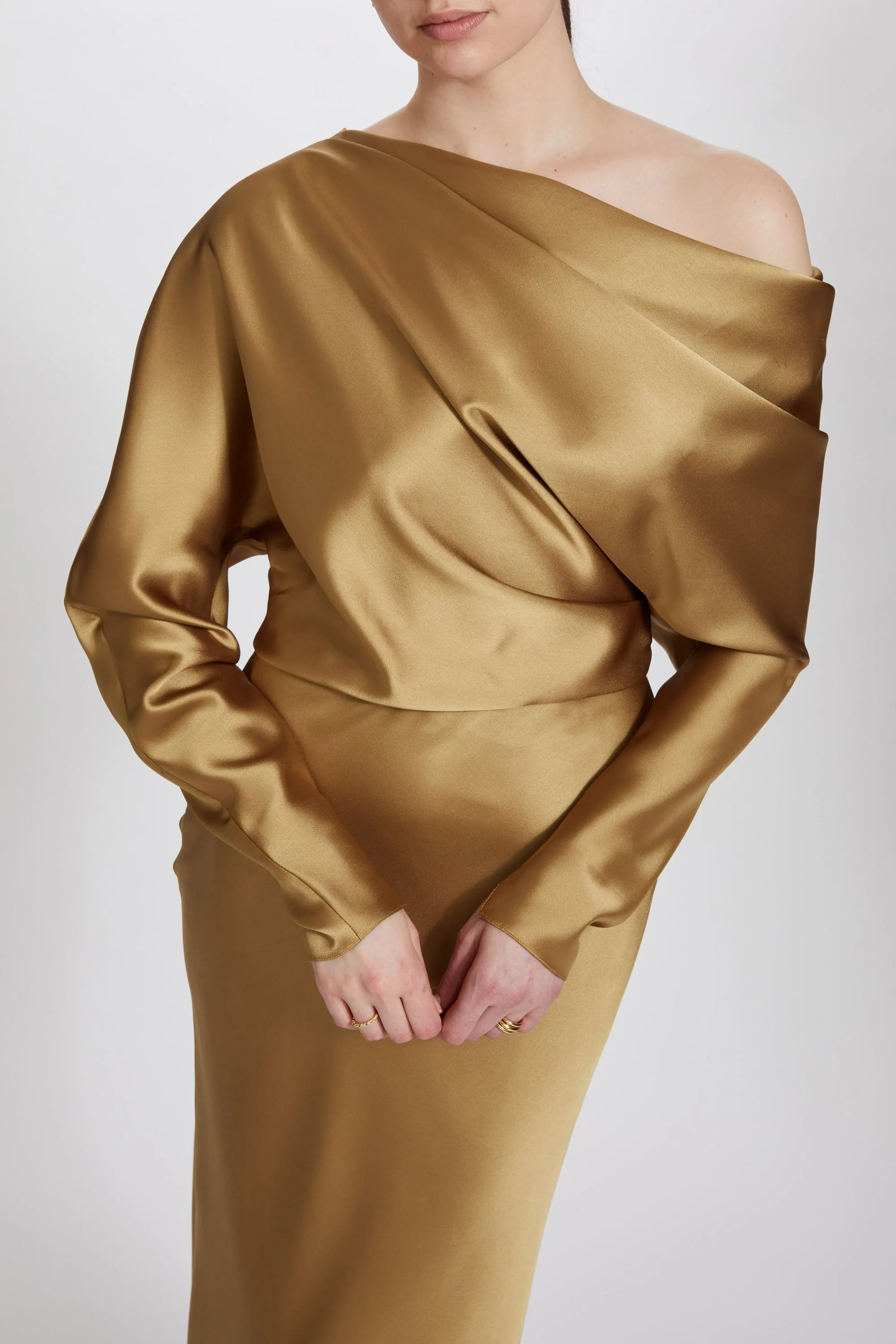 Fluid Satin Off-the-Shoulder Gown sold by Amsale product image thumbnail 5