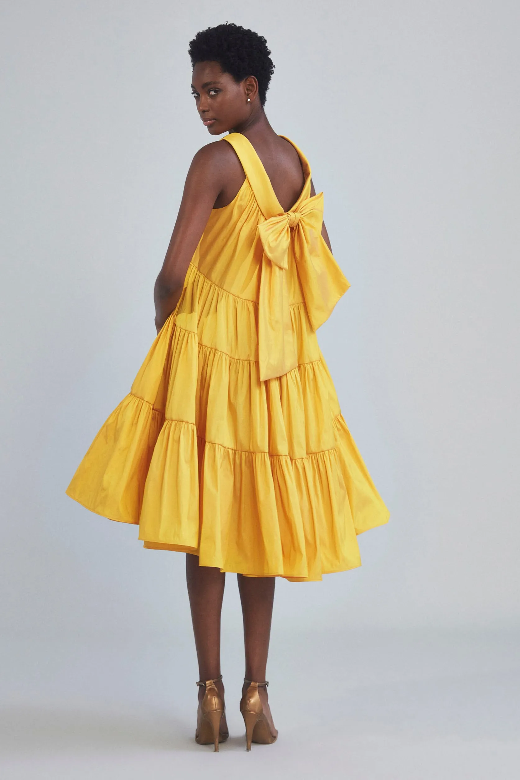 P387T - Taffeta Trapeze Dress sold by Amsale product image thumbnail 5