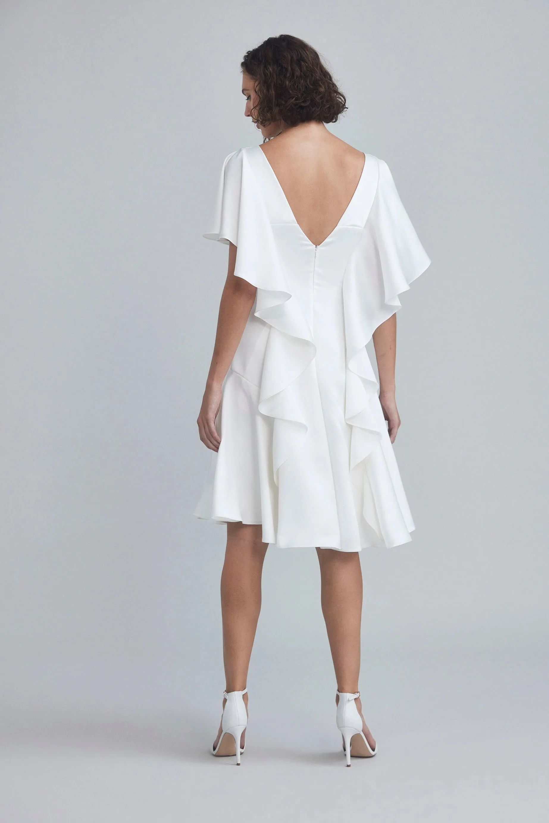 LW192 - Flutter Sleeve Ruffle Dress sold by Amsale product image thumbnail 5