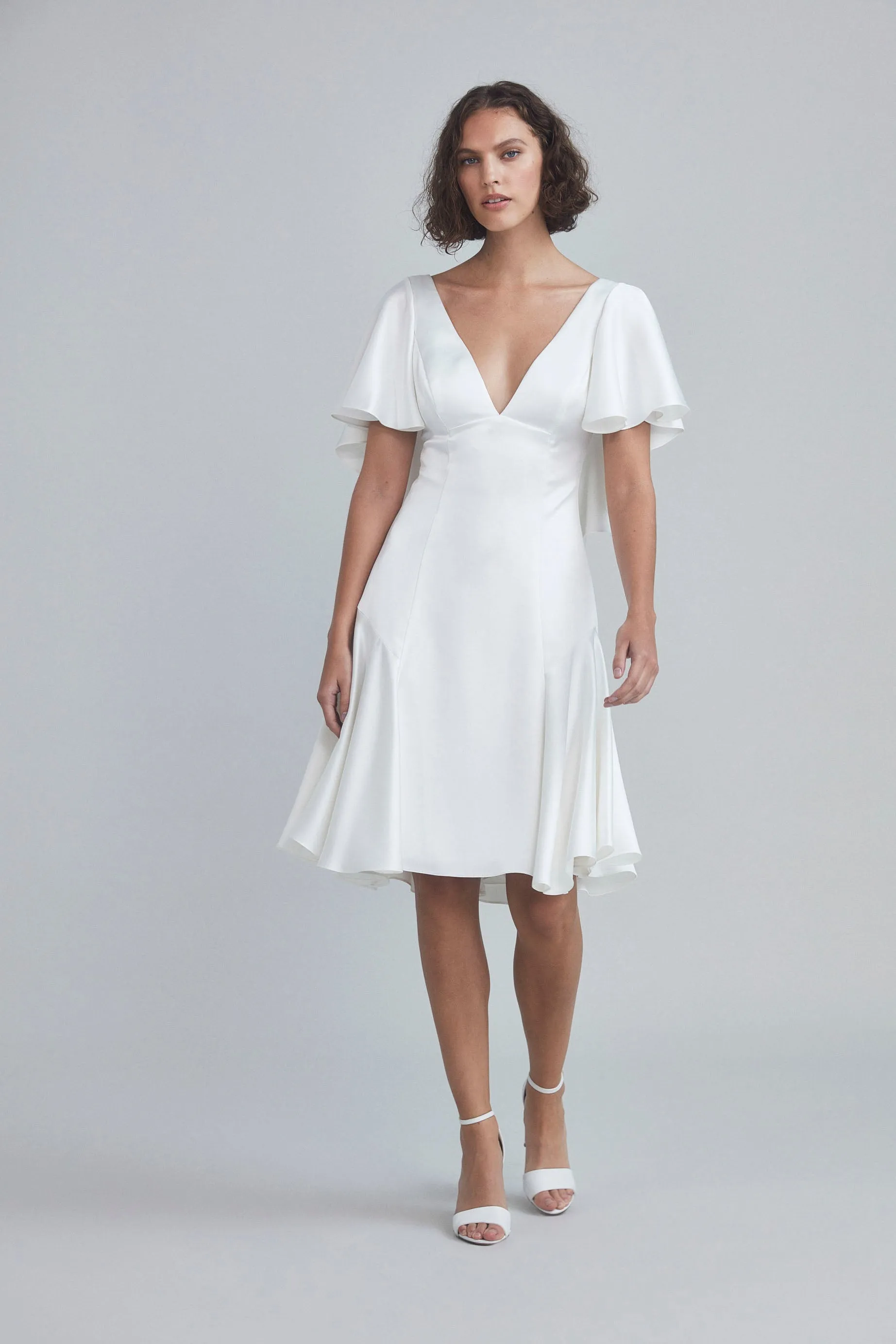 LW192 - Flutter Sleeve Ruffle Dress sold by Amsale product image thumbnail 2