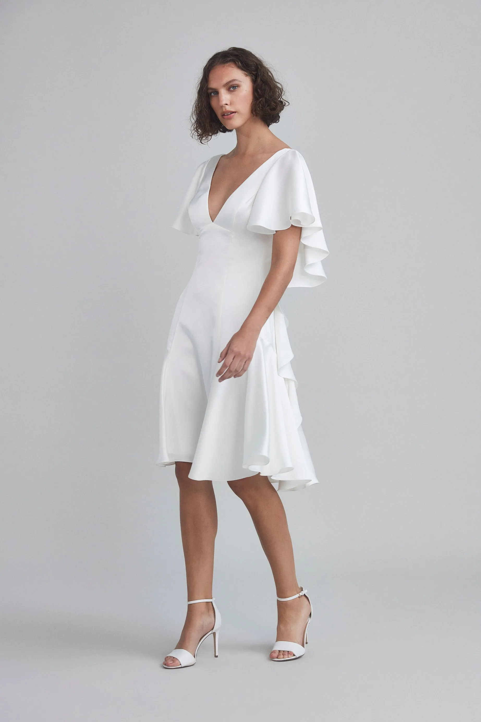 LW192 - Flutter Sleeve Ruffle Dress sold by Amsale product image thumbnail 3