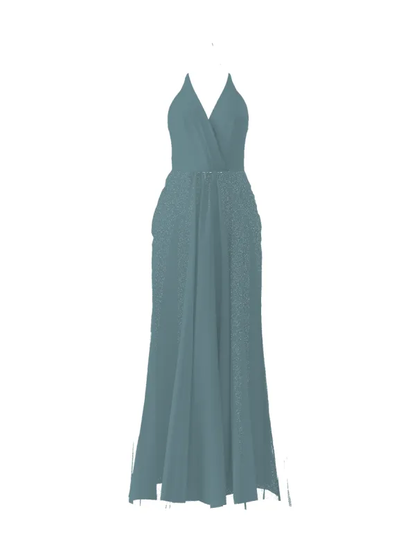 Bodice(Carmelle), Skirt(Justine), teal sold by Amsale