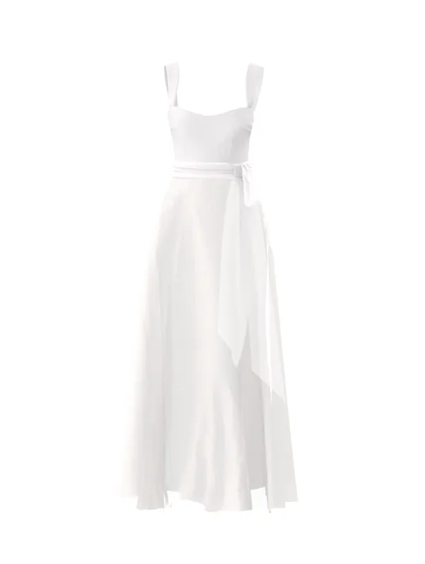 Bodice(Alexis), Skirt(Cerisa),Belt(Sash), white sold by Amsale
