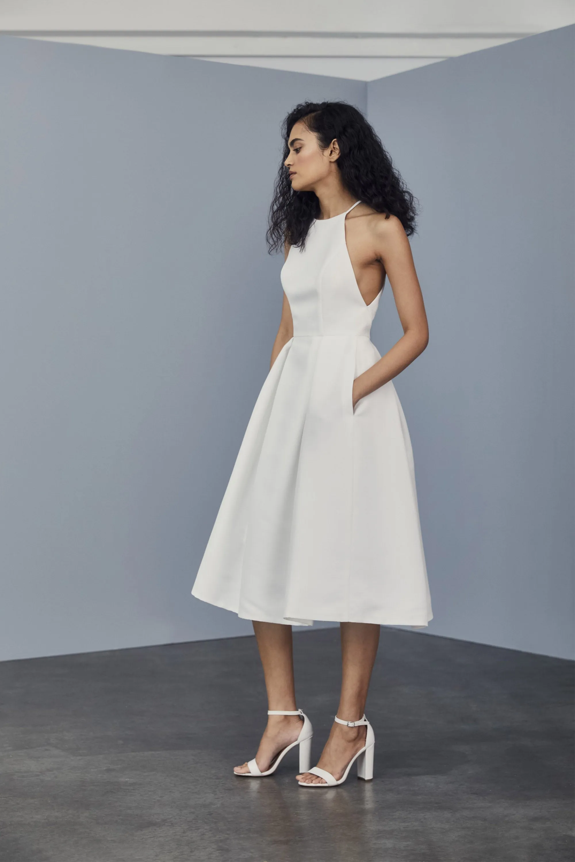 LW162 - High Neck Faille Dress sold by Amsale product image thumbnail 3