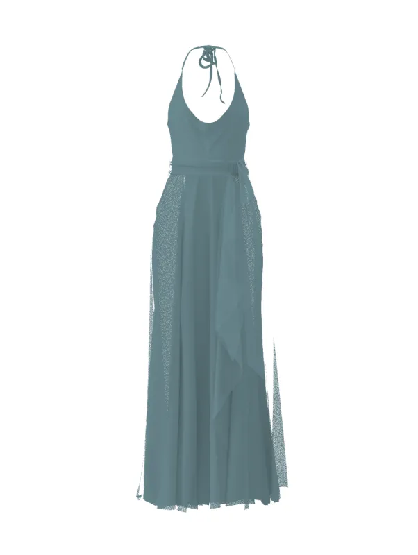 Bodice(Daryn), Skirt(Jaycie),Belt(Sash), teal sold by Amsale