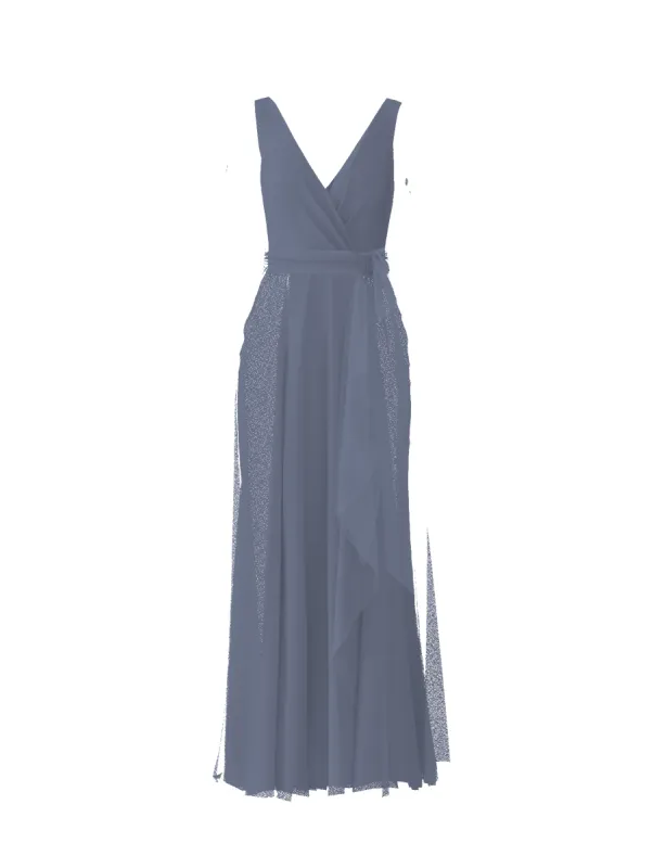 Bodice(Ava), Skirt(Jaycie),Belt(Sash), slate sold by Amsale