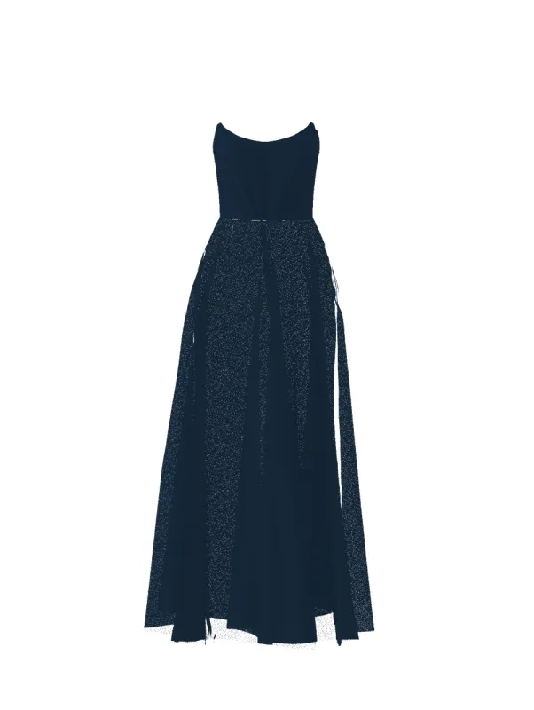 Bodice(Campbell), Skirt(Cerisa), navy sold by Amsale