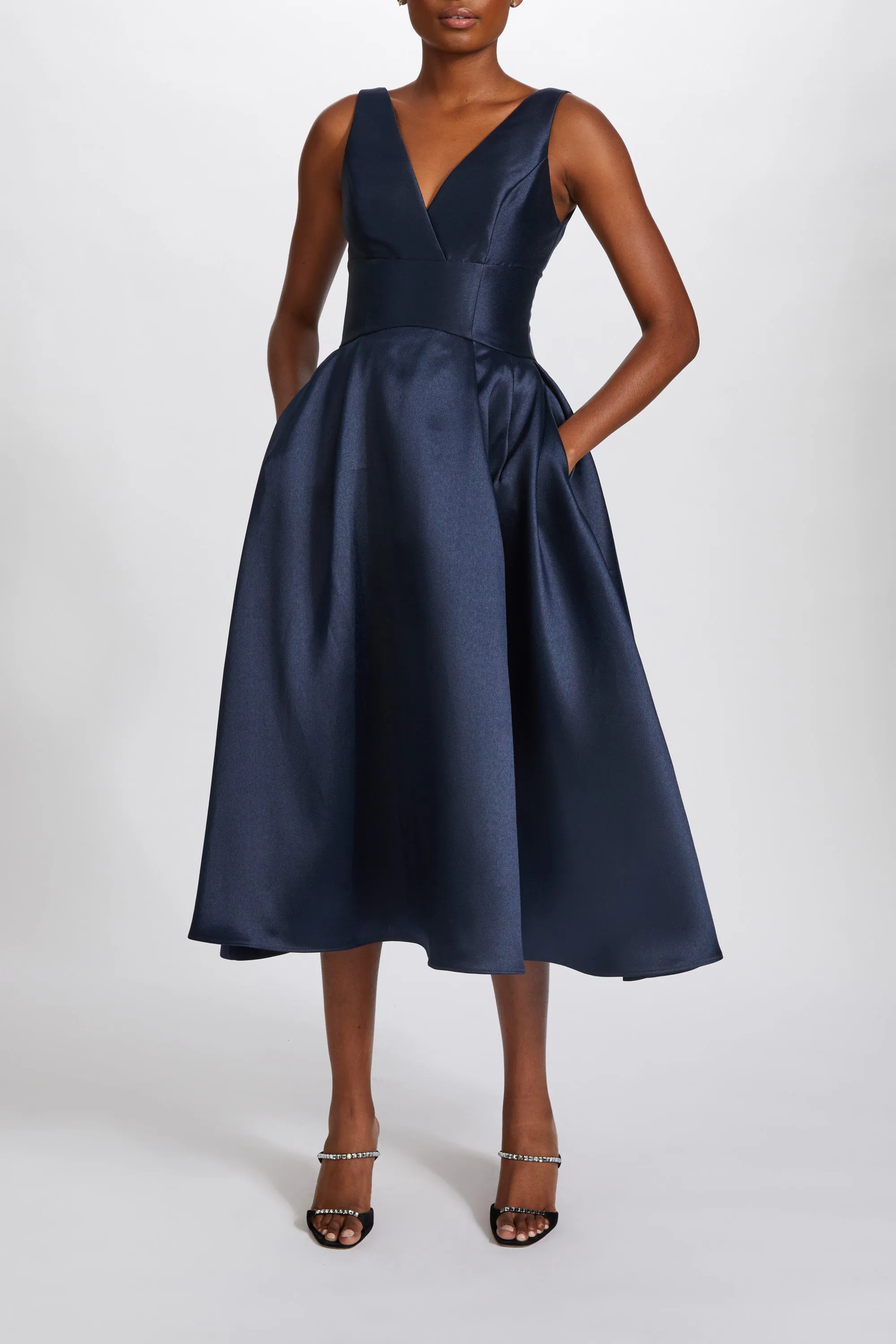 Mikado Tea-Length Dress sold by Amsale product image thumbnail 4