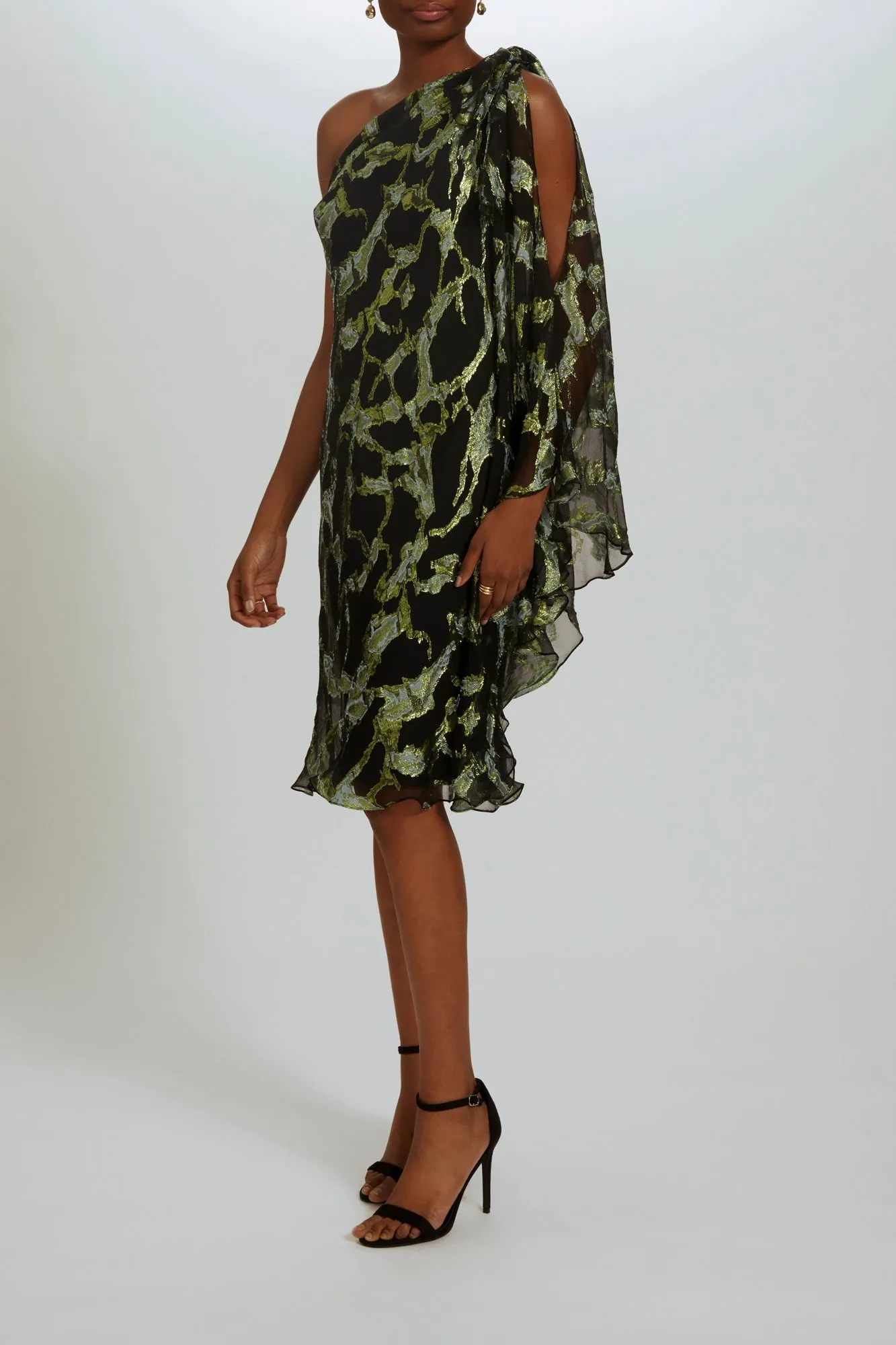 Metallic Asymmetric Sheath Dress sold by Amsale product image thumbnail 4