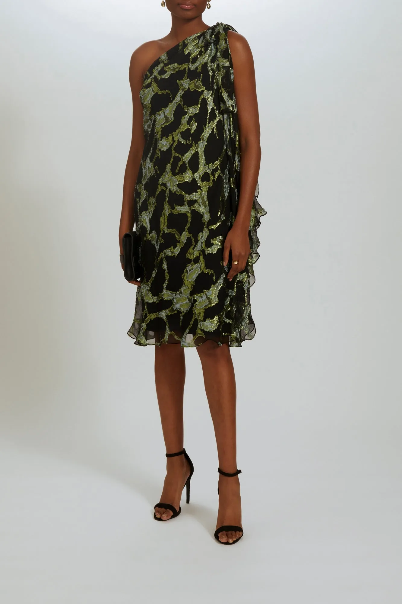 Metallic Asymmetric Sheath Dress sold by Amsale product image thumbnail 3