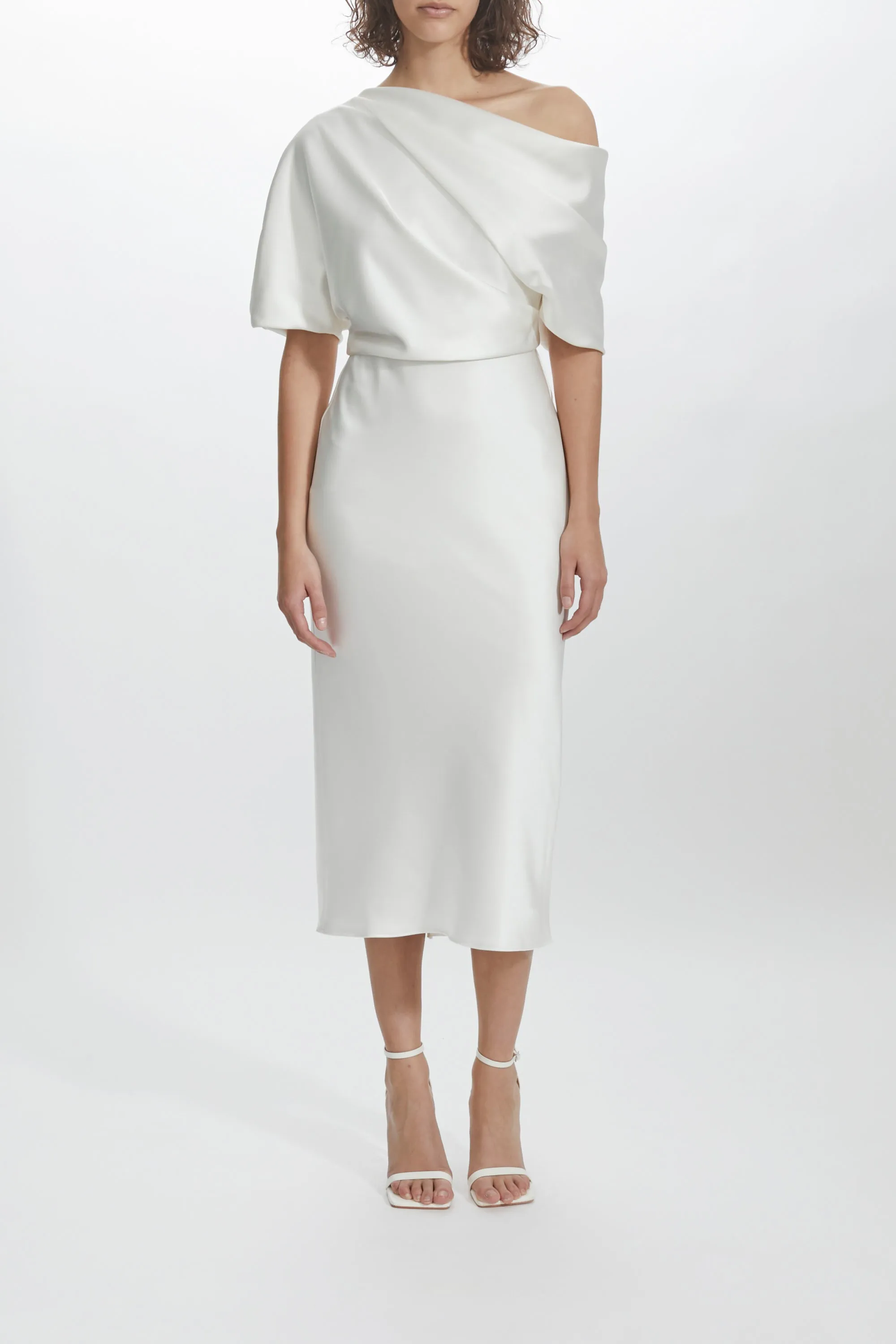 Slim Skirt Draped Bodice Dress sold by Amsale product image thumbnail 3