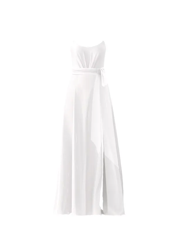 Bodice(Campbell), Skirt(Arabella),Belt(Sash), white sold by Amsale