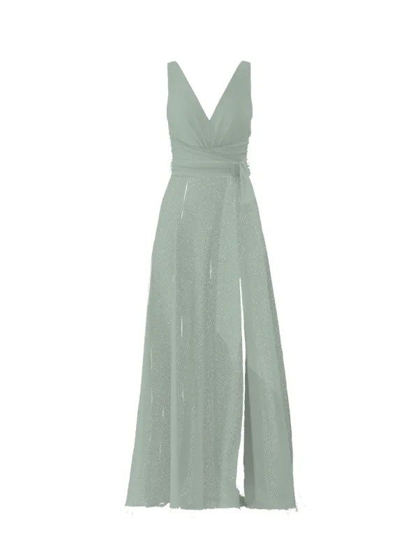 Bodice(Justine), Skirt(Arabella),Belt(Sash), sage sold by Amsale