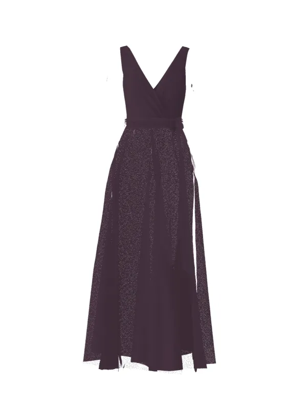 Bodice(Ava), Skirt(Cerisa),Belt(Sash), plum sold by Amsale