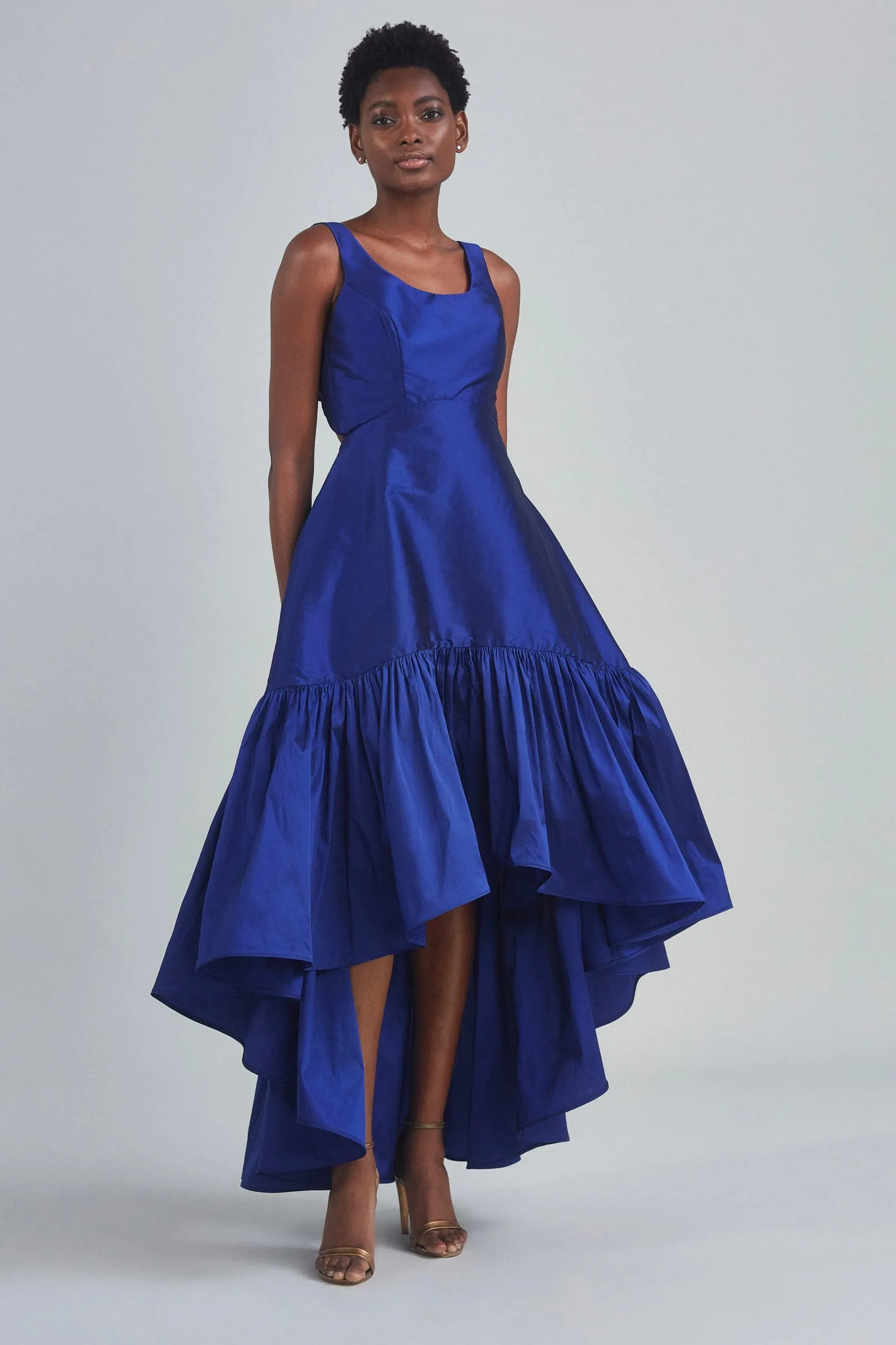 P389T - Taffeta High Low Dress - Navy sold by Amsale product image thumbnail 2