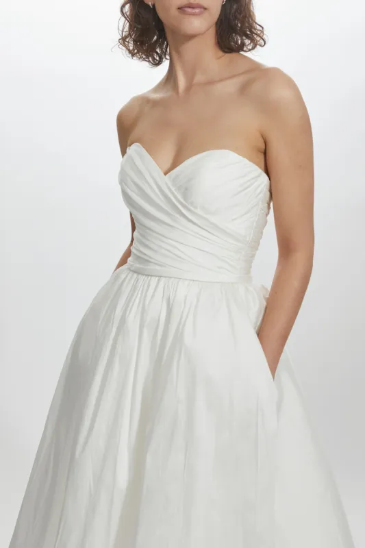 LW211 - Taffeta Strapless Dress made by Amsale