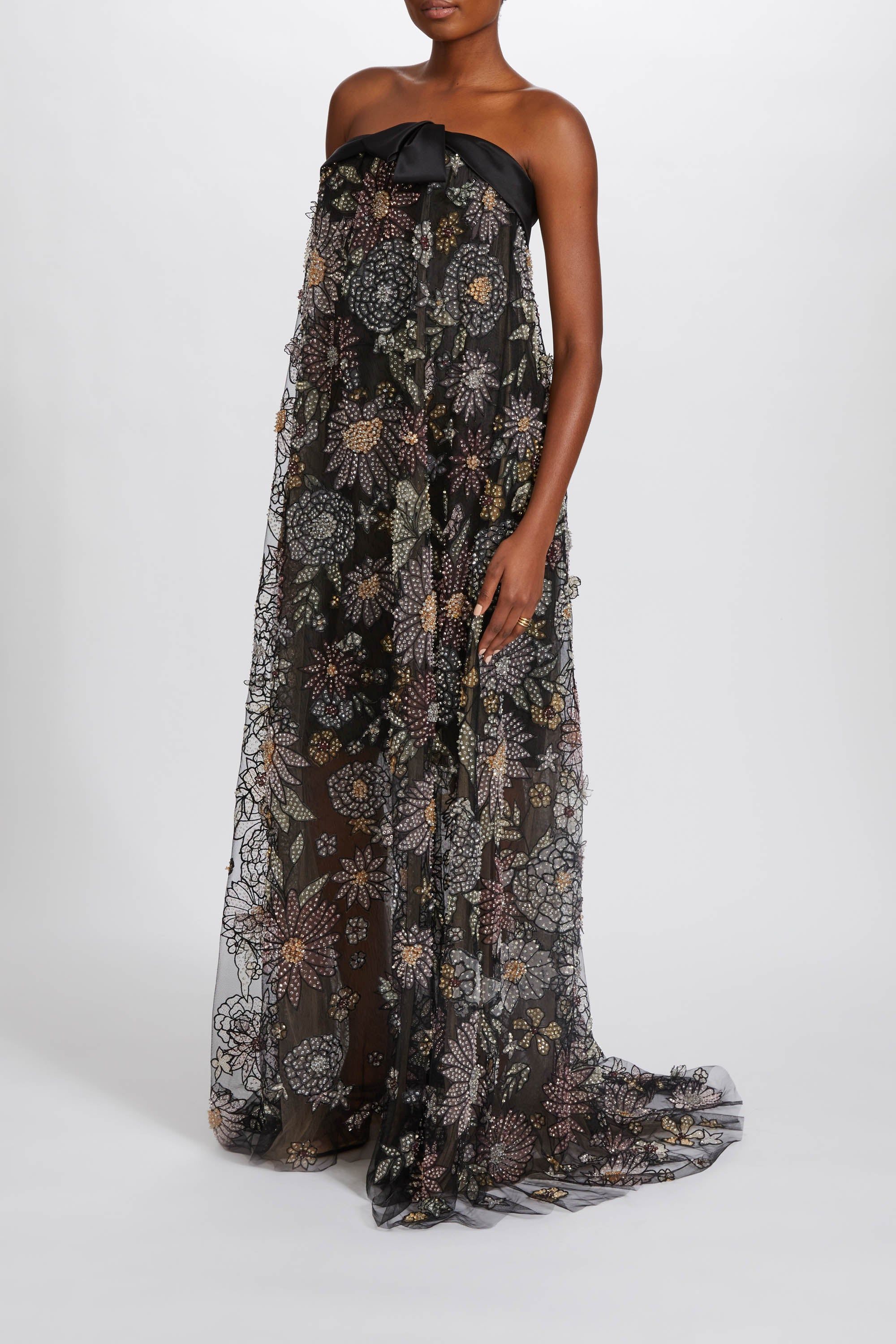 P586 - 3D Flower Trapeze Gown sold by Amsale product image thumbnail 3