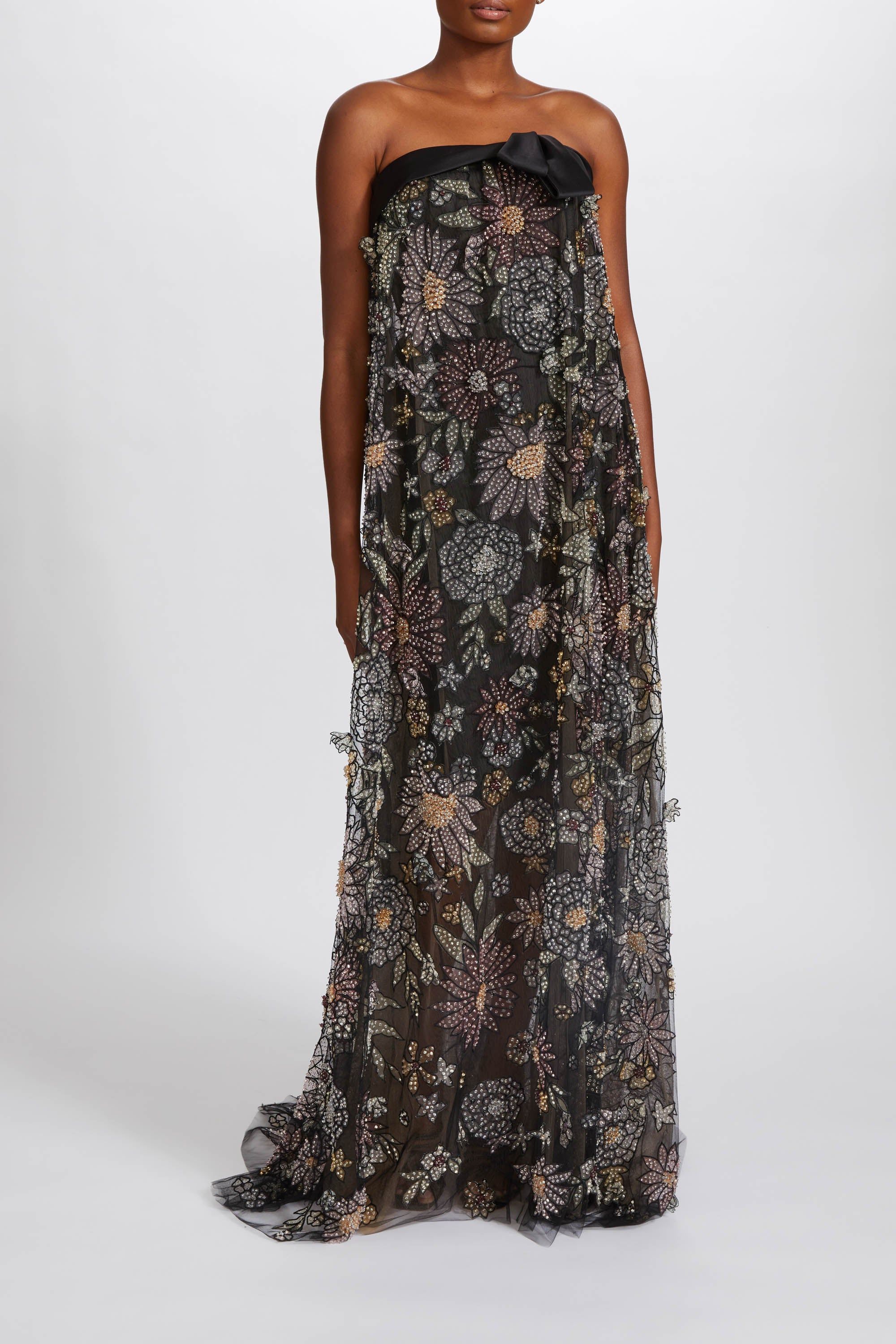 P586 - 3D Flower Trapeze Gown sold by Amsale