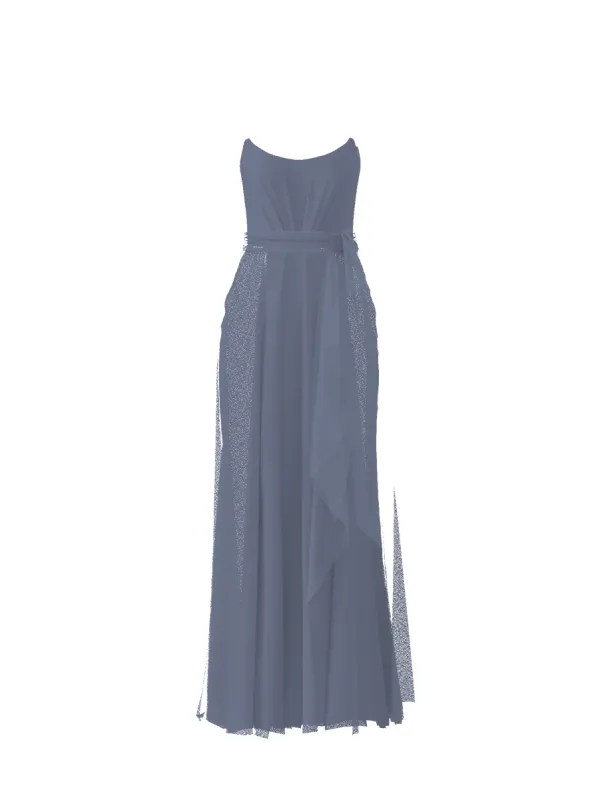 Bodice(Campbell), Skirt(Jaycie),Belt(Sash), slate sold by Amsale