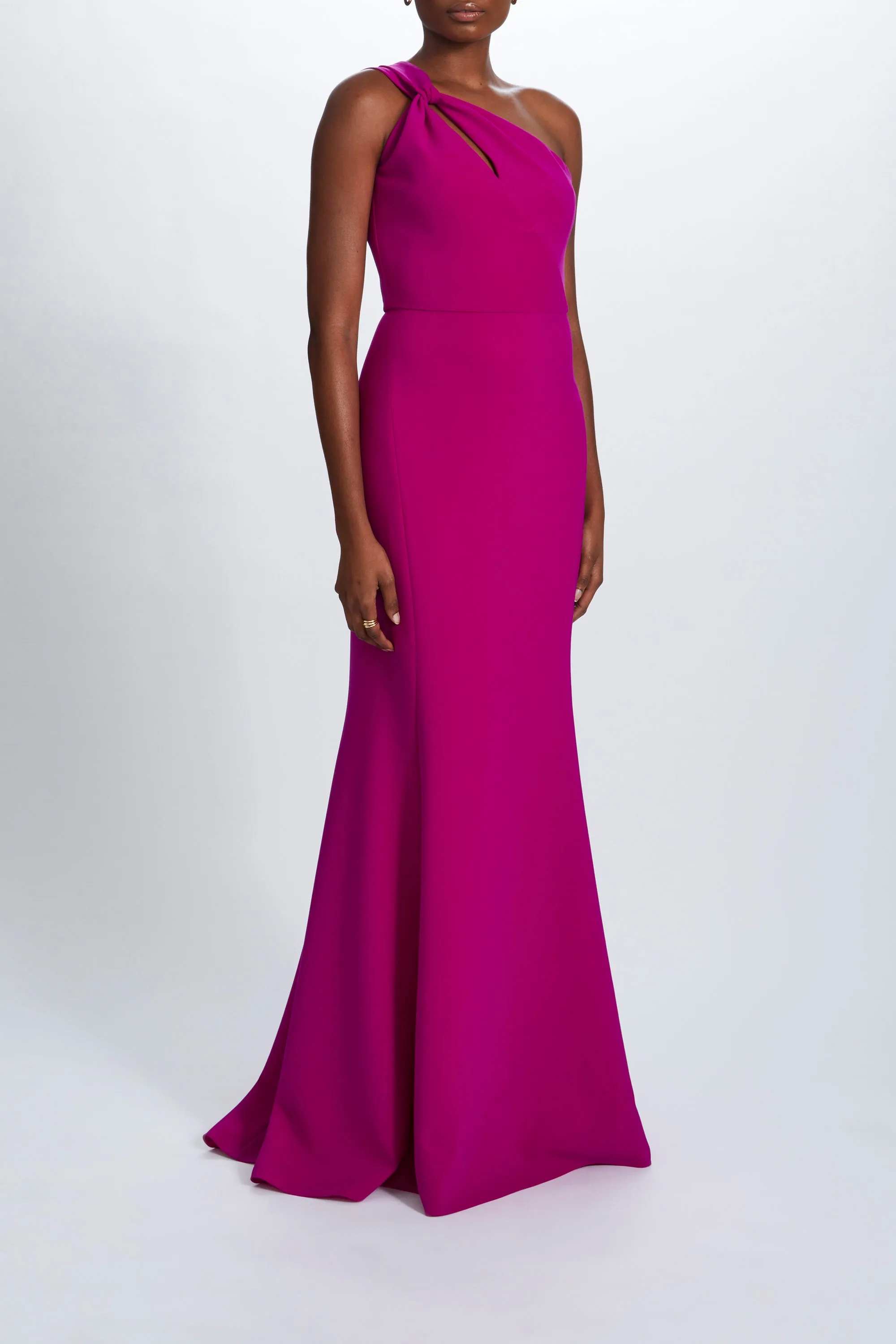 Stretch Crepe One-Shoulder Gown sold by Amsale product image thumbnail 3