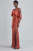 P396S - Asymmetrical Sleeve Column Dress - Sage sold by Amsale