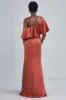 P396S - Asymmetrical Sleeve Column Dress - Sage sold by Amsale