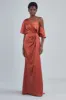 P396S - Asymmetrical Sleeve Column Dress - Sage sold by Amsale