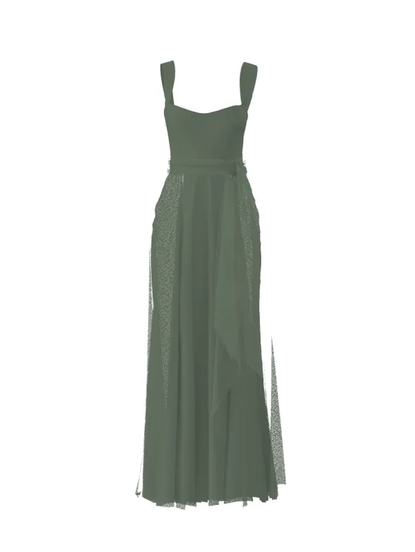 Bodice(Alexis), Skirt(Jaycie),Belt(Sash), olive sold by Amsale