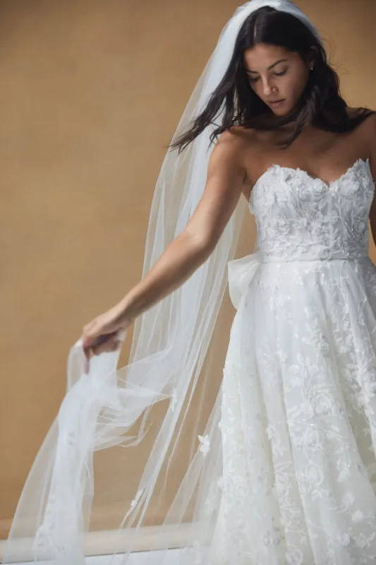 Floral embroidery Veil sold by Amsale