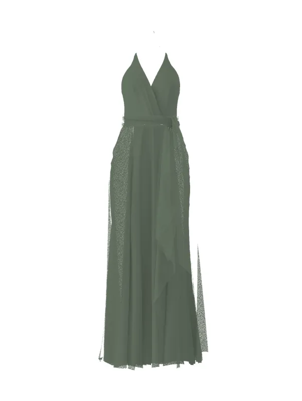 Bodice(Carmelle), Skirt(Jaycie),Belt(Sash), olive sold by Amsale