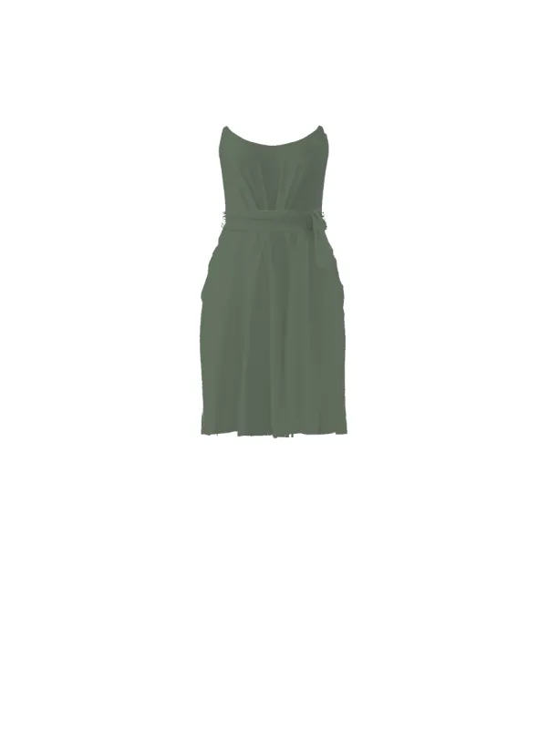 Bodice(Campbell), Skirt(Carla),Belt(Sash), olive sold by Amsale