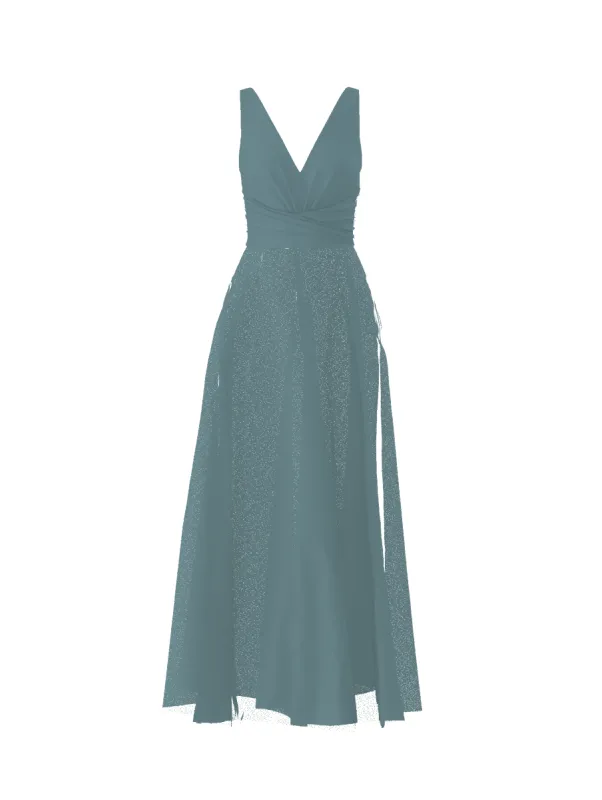 Bodice(Justine), Skirt(Cerisa), teal sold by Amsale