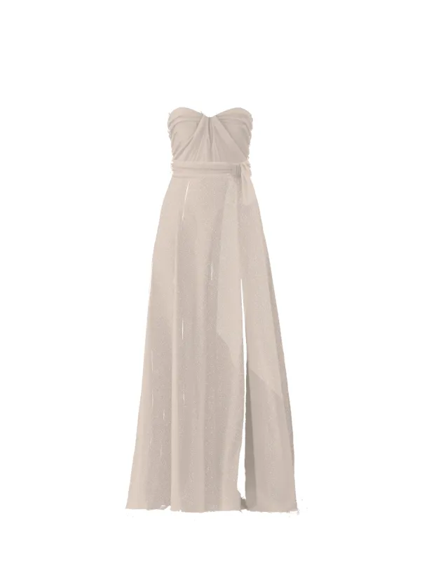 Bodice(Cerisa), Skirt(Arabella),Belt(Sash), fawn sold by Amsale