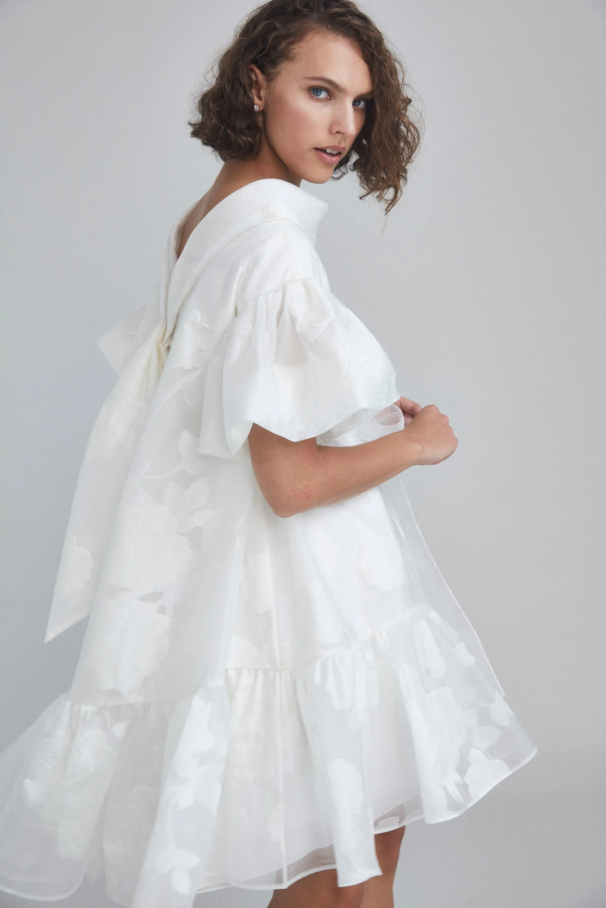 LW198 - Rose Fil-Coupe Trapeze Dress sold by Amsale