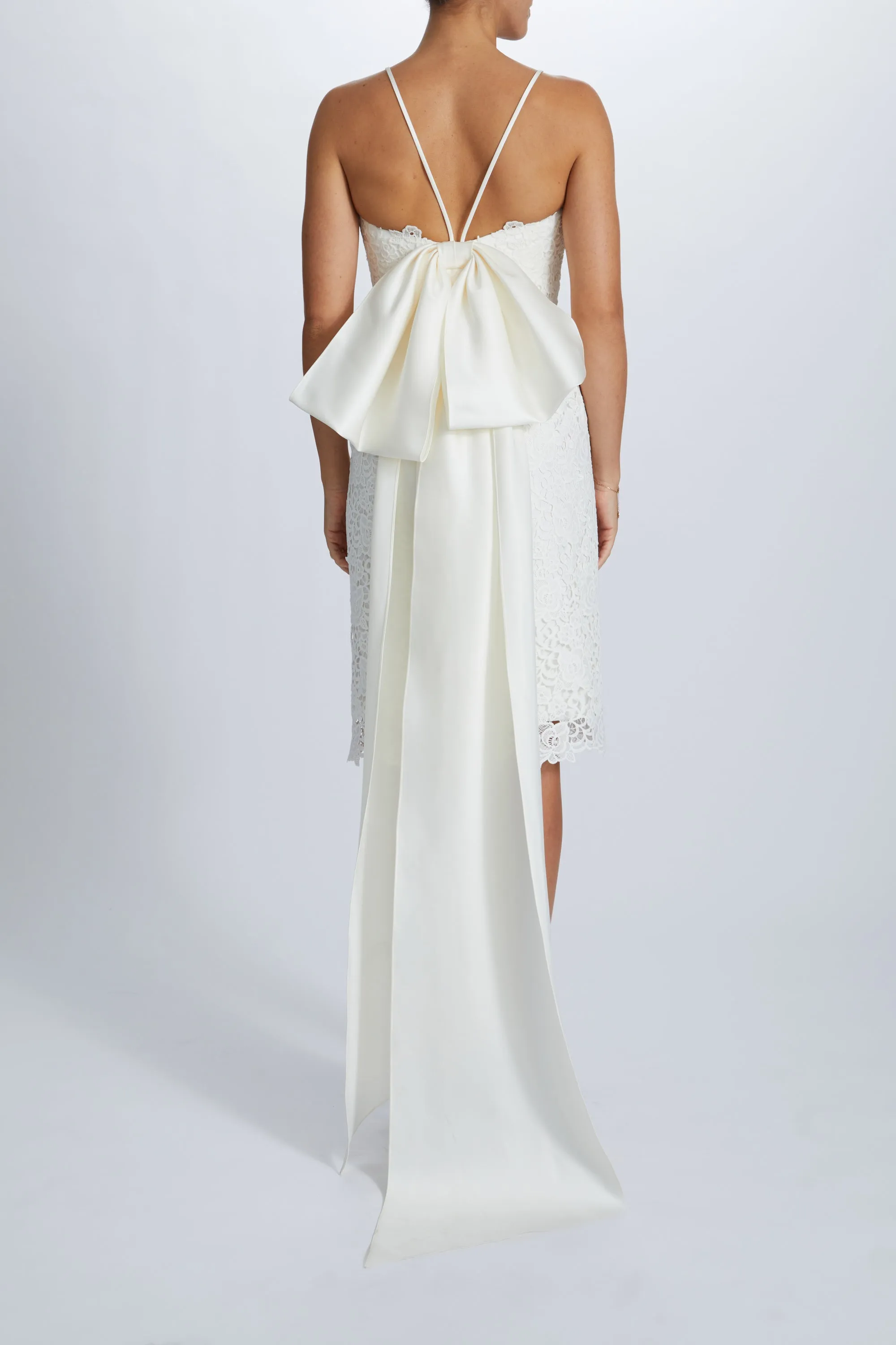 Guipure Lace Bow Dress sold by Amsale
