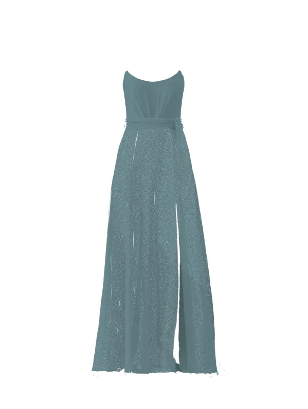 Bodice(Campbell), Skirt(Arabella),Belt(Sash), teal sold by Amsale