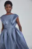 P401M - Mikado A-Line Dress - Navy sold by Amsale