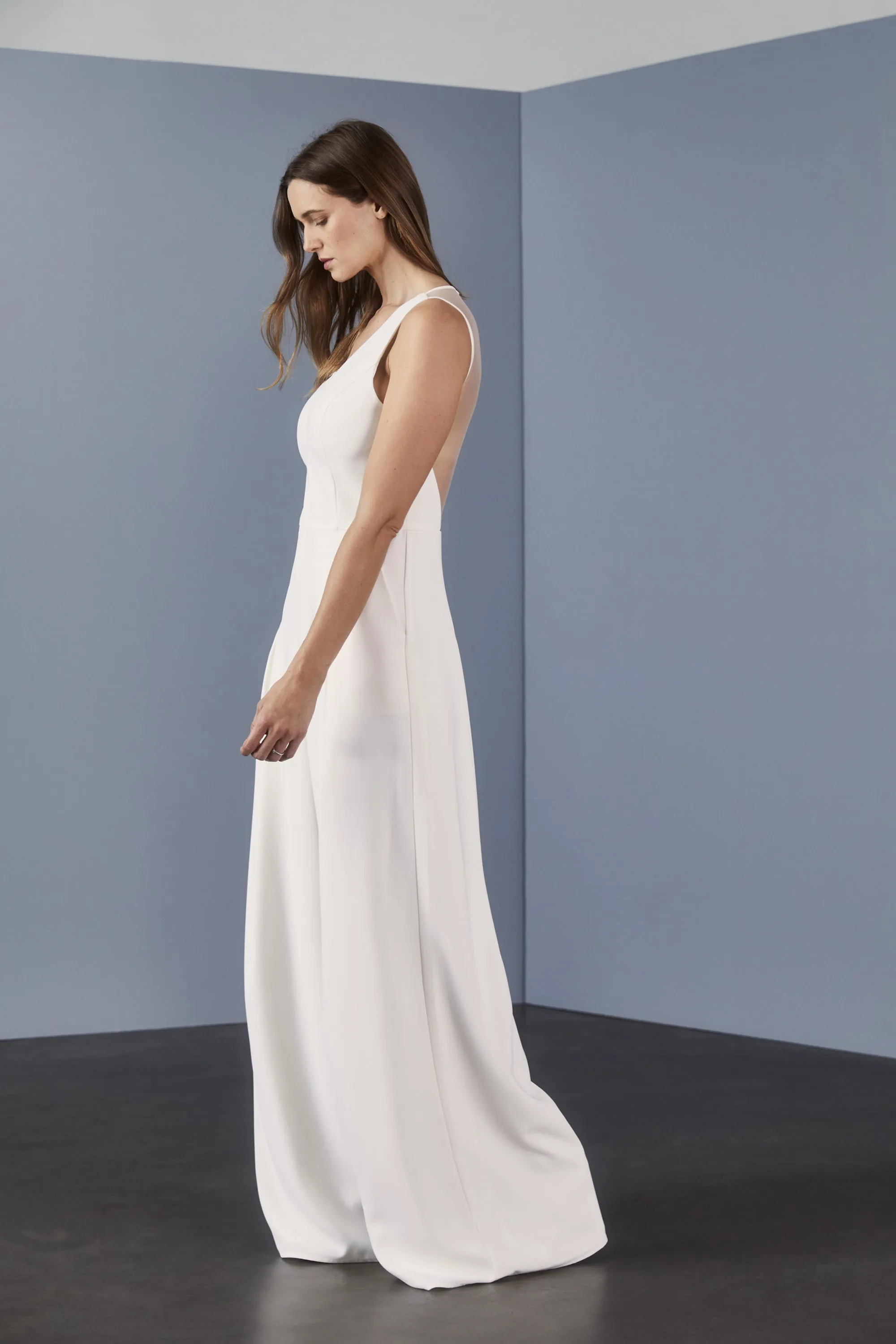 LW136 - Sheer back Jumpsuit - Ivory sold by Amsale product image thumbnail 3