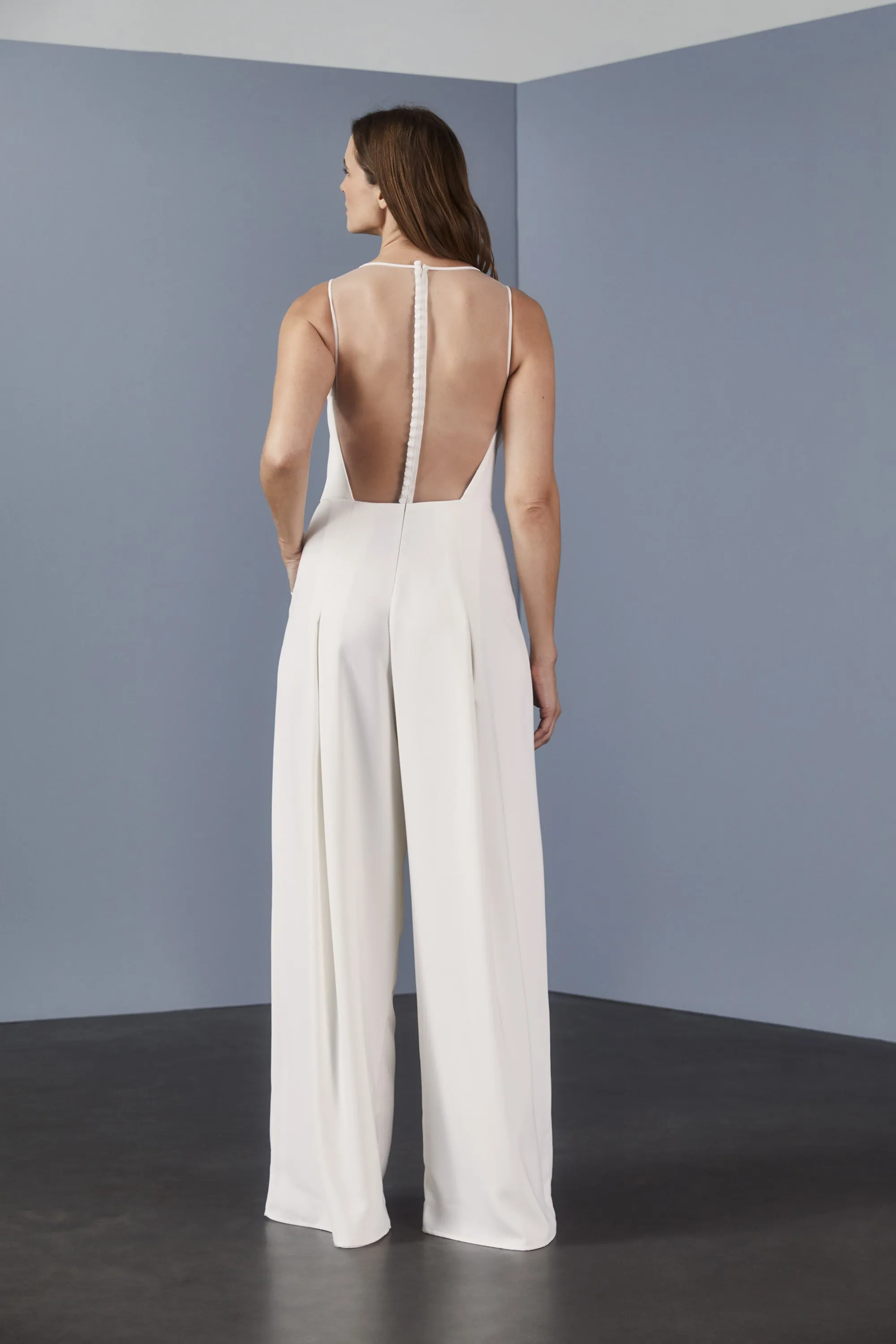 LW136 - Sheer back Jumpsuit - Ivory sold by Amsale product image thumbnail 4