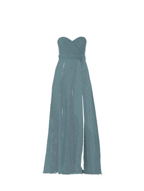 Bodice(Jaycie), Skirt(Arabella),Belt(Sash), teal sold by Amsale