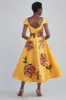 Floral Mikado Tea-Length Dress sold by Amsale