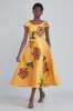 Floral Mikado Tea-Length Dress sold by Amsale