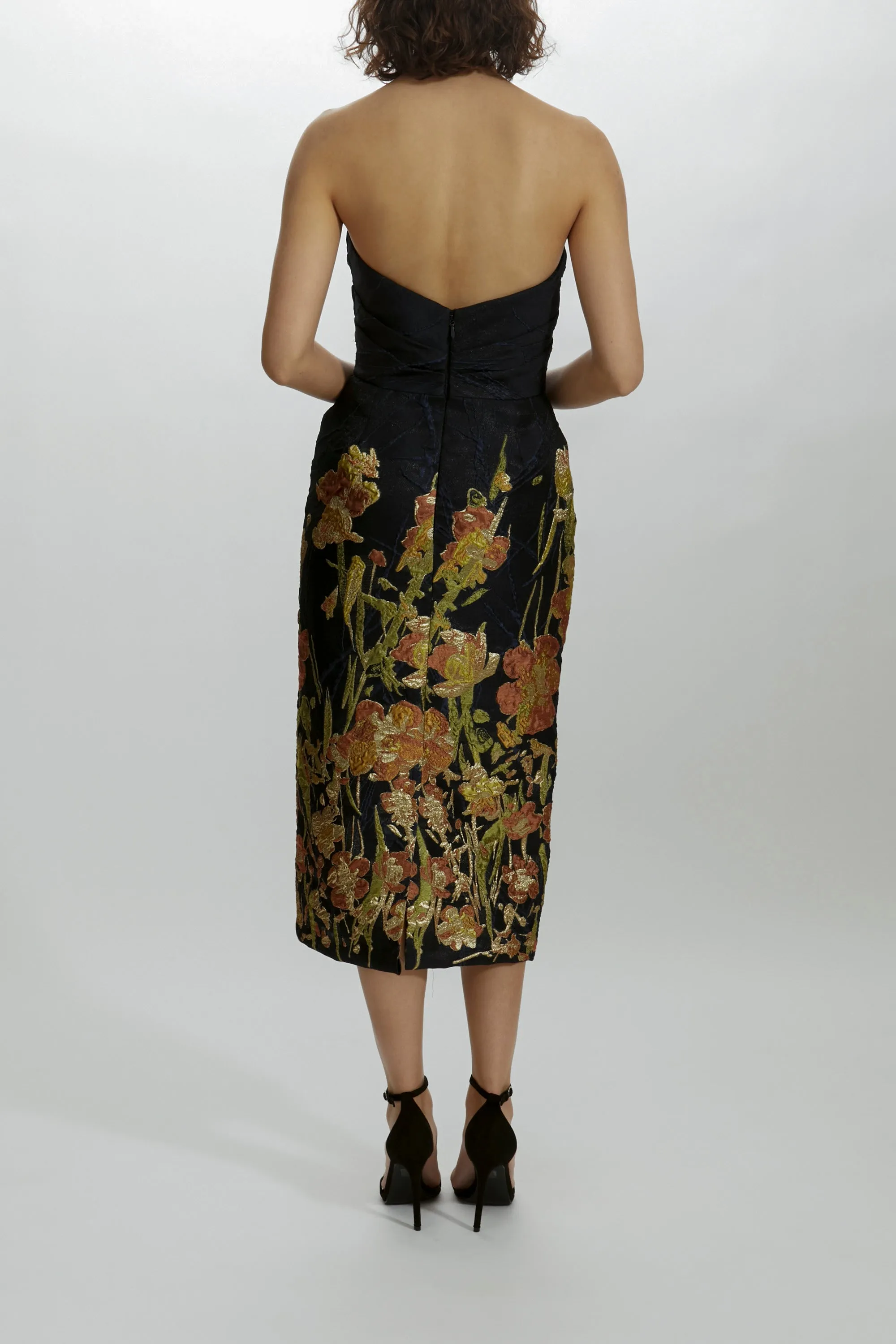 P480 - Metallic Tea Length Dress sold by Amsale product image thumbnail 5