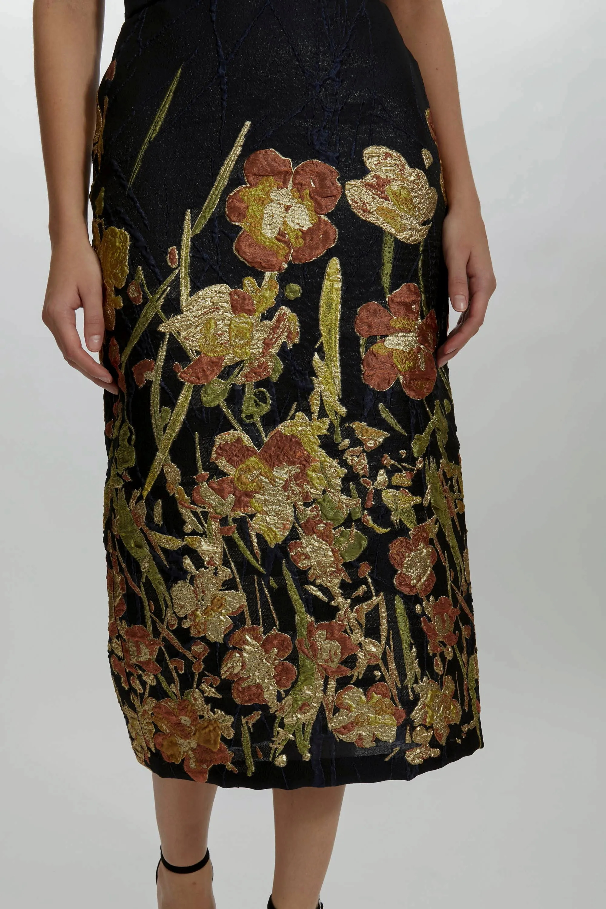 P480 - Metallic Tea Length Dress sold by Amsale product image thumbnail 3