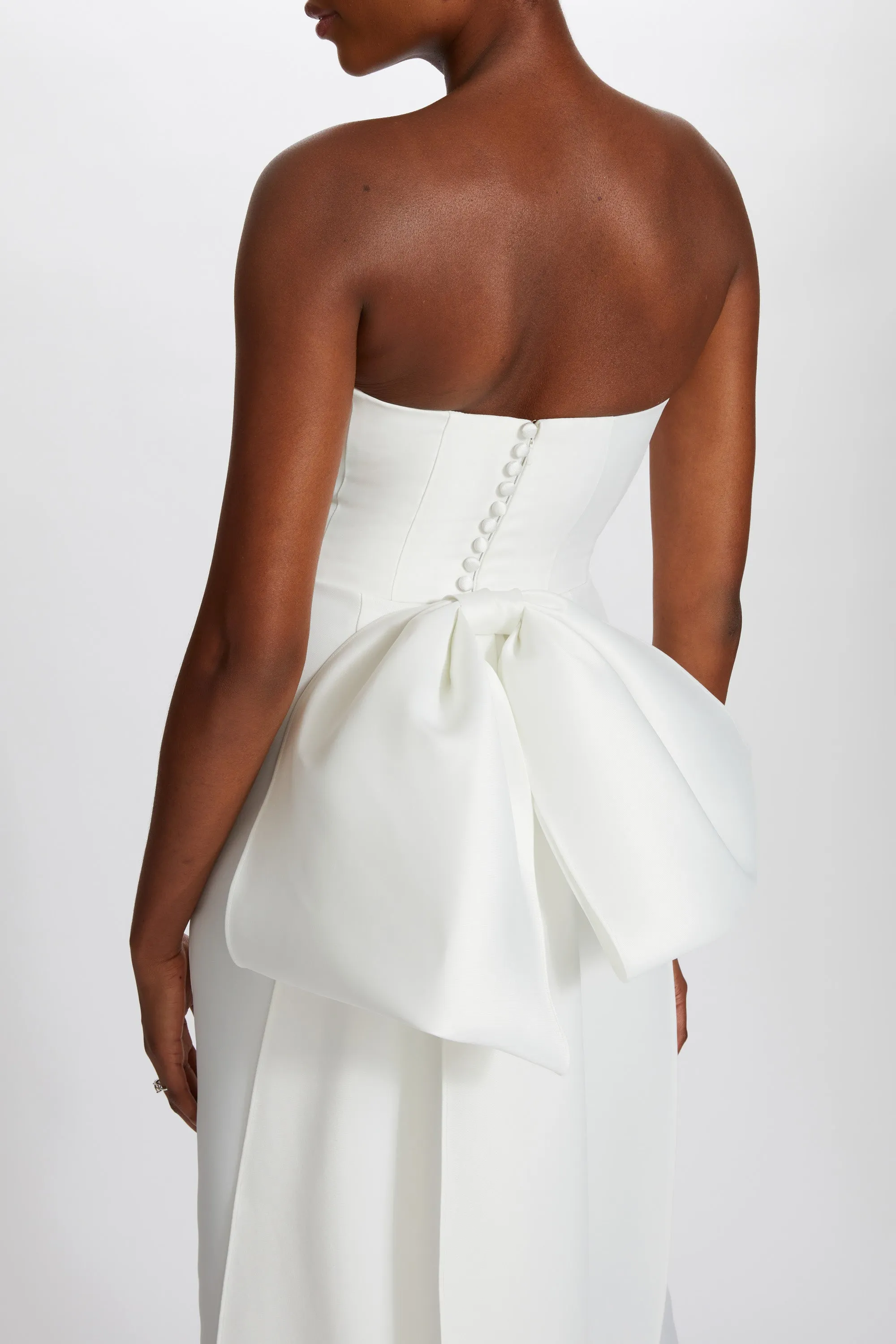 Mikado Oversized Bow Dress sold by Amsale product image thumbnail 3