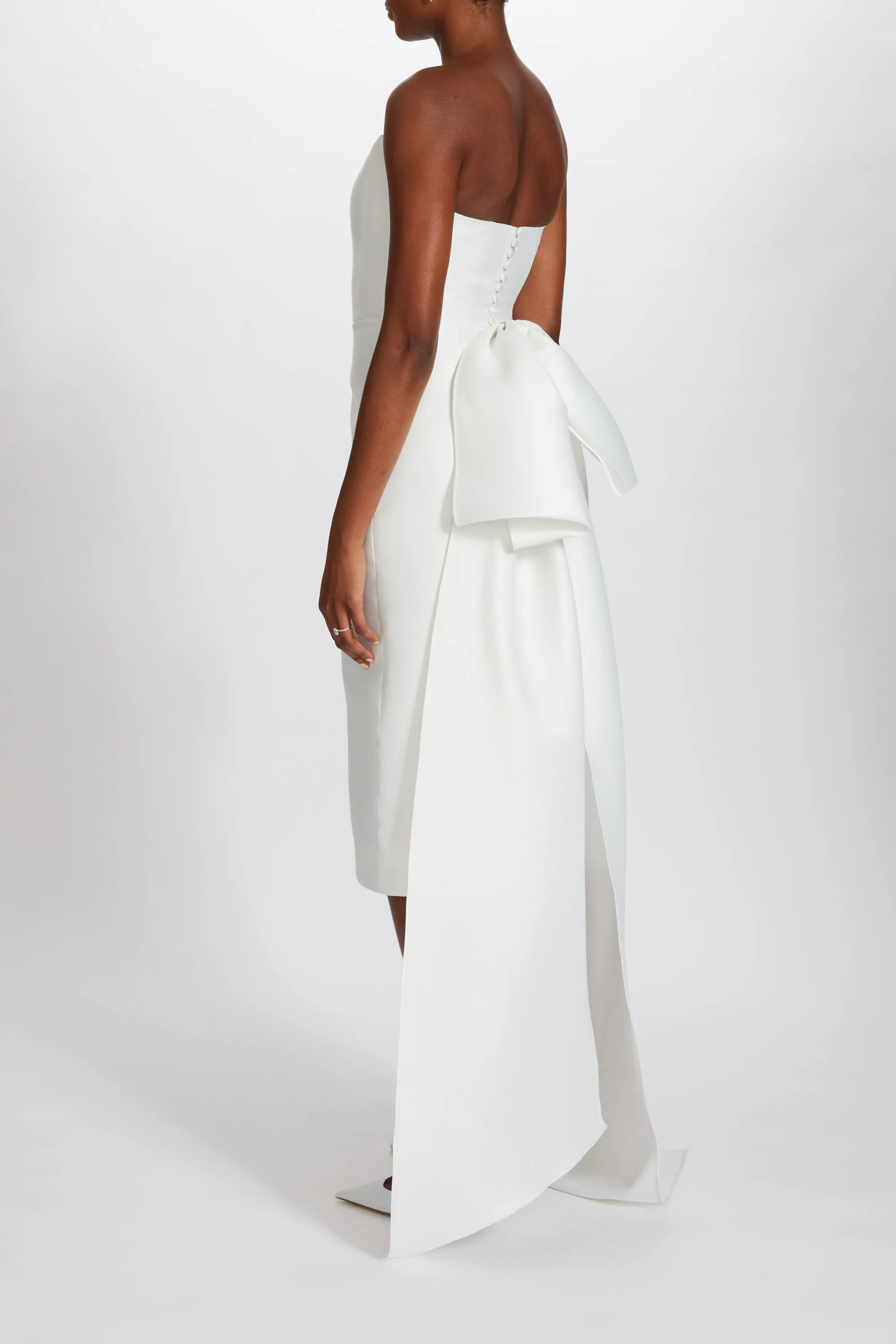 Mikado Oversized Bow Dress sold by Amsale product image thumbnail 5