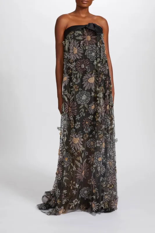 P586 - 3D Flower Trapeze Gown sold by Amsale