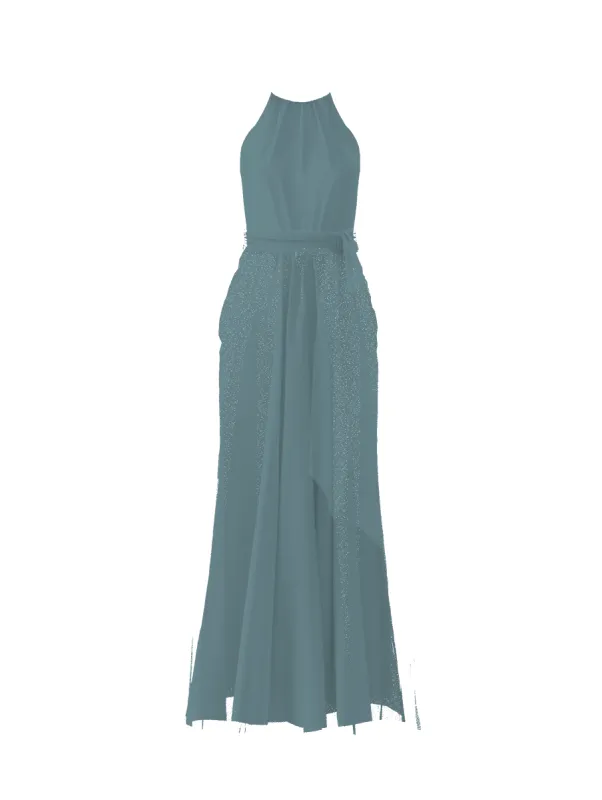 Bodice(Kyra), Skirt(Justine),Belt(Sash), teal sold by Amsale