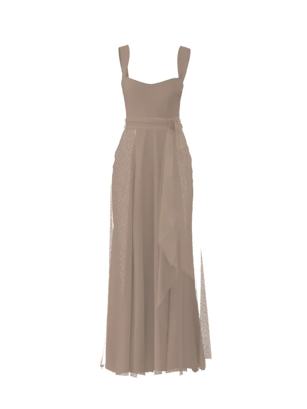 Bodice(Alexis), Skirt(Jaycie),Belt(Sash), latte sold by Amsale