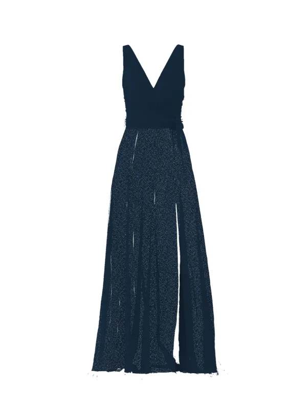 Bodice(Justine), Skirt(Arabella),Belt(Sash), navy sold by Amsale